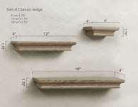 LightStan Decorative Wooden Display Floating Wall Shelf Set Grey Wash Finish of 3 pcs